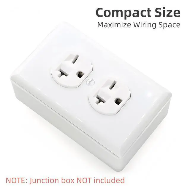 Alt view image 7 of 7 - Nema 6-20 Duplex Receptacle Outlet, 20 Amp 250 Volt Electrical White Outlets, Industrial Grade Wall Light Switch 2 Pole 3 Wire NEMA 6-20R/NEMA 6-15R (10 Pack)