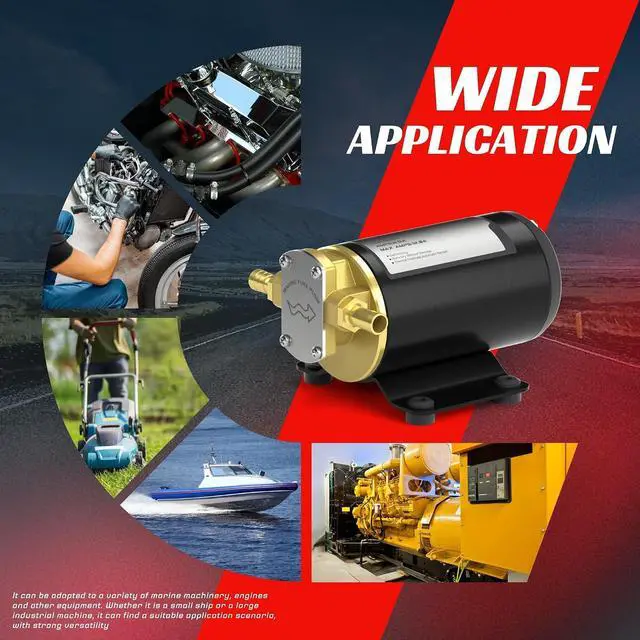 Alt view image 5 of 7 - 12V Oil Transfer Pump, 3.2GPM Gear Oil Pump, Lubricant Diesel Engine Scavenge Oil Extractor Pump, Portable Oil Suction Pump Self Priming for Marine Machinery Oil Change Pump