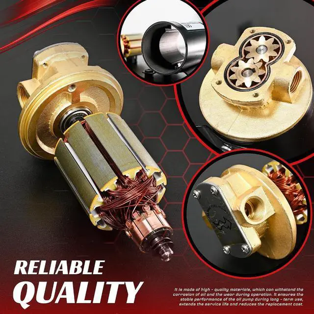 Alt view image 4 of 7 - 12V Oil Transfer Pump, 3.2GPM Gear Oil Pump, Lubricant Diesel Engine Scavenge Oil Extractor Pump, Portable Oil Suction Pump Self Priming for Marine Machinery Oil Change Pump