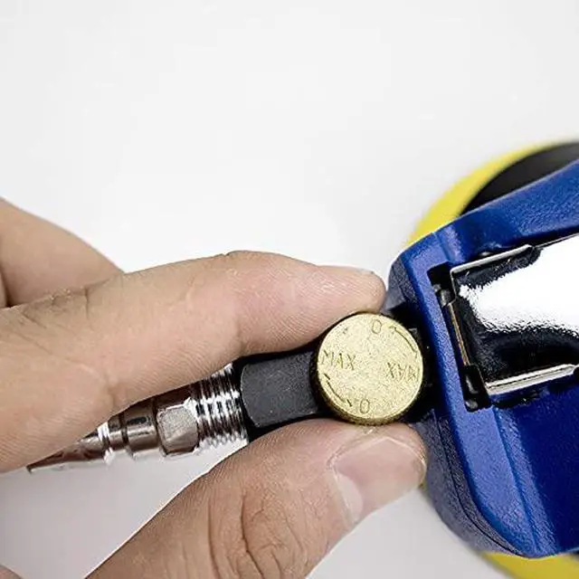Alt view image 2 of 7 - 6 Power Random Orbit Sander, Pneumatic Orbital Sander, Zikepa Palm Sander, Air Sander with 1/4 NPT Quick Connector for Woodworking Waxing Metal Polishing Grinding