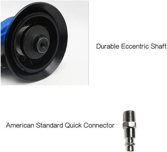 Alt view image 4 of 7 - 6 Power Random Orbit Sander, Pneumatic Orbital Sander, Zikepa Palm Sander, Air Sander with 1/4 NPT Quick Connector for Woodworking Waxing Metal Polishing Grinding