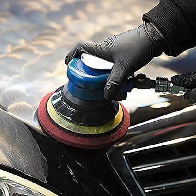 Alt view image 6 of 7 - 6 Power Random Orbit Sander, Pneumatic Orbital Sander, Zikepa Palm Sander, Air Sander with 1/4 NPT Quick Connector for Woodworking Waxing Metal Polishing Grinding