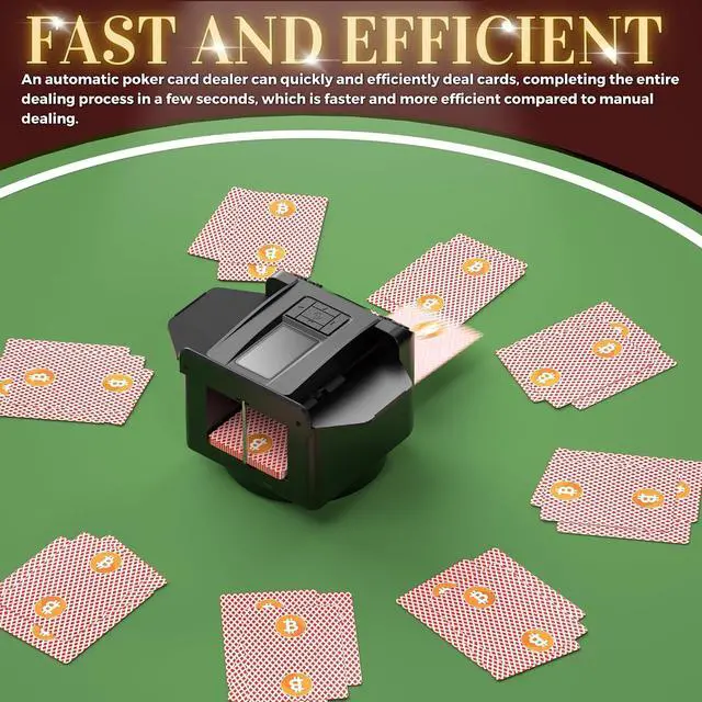Alt view image 6 of 7 - Automatic Card Shuffler and Dealer, 2 in 1 360° Rotating Card Shuffling+Dealing Machine, Programmable Playing Card Dispenser, Rechargeable Playing Cards Distribution Machine(+4 Dealer Buttons)