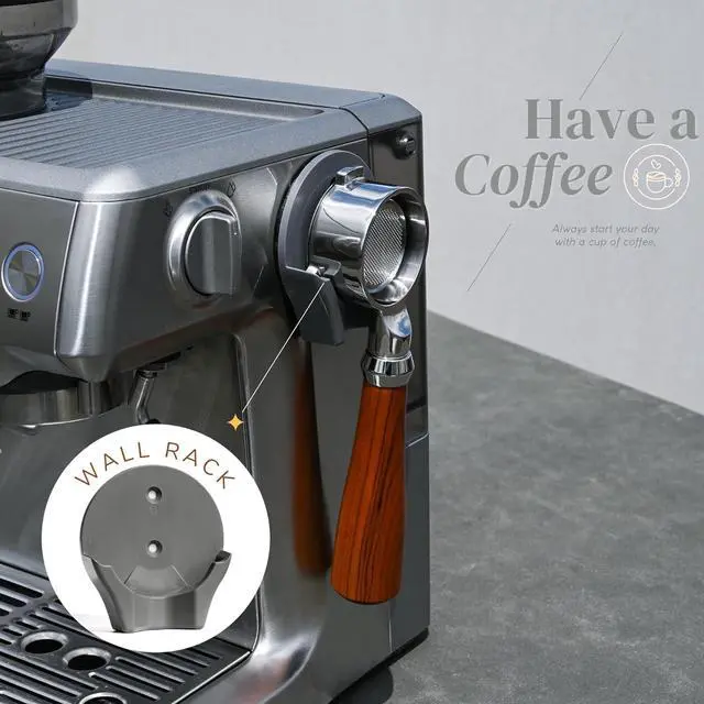 Alt view image 4 of 7 - 54mm Bottomless Portafilter - Compatible With Breville Espresso Machine Barista Express(Pro, Touch), Bambino (Plus), 8 Series(Filter Basket +Wall Holder Included)