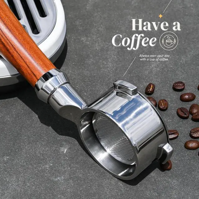 Alt view image 5 of 7 - 54mm Bottomless Portafilter - Compatible With Breville Espresso Machine Barista Express(Pro, Touch), Bambino (Plus), 8 Series(Filter Basket +Wall Holder Included)