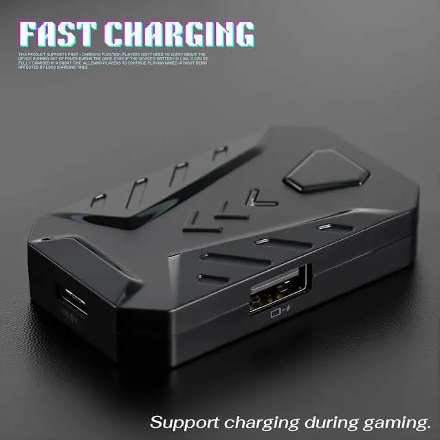 Alt view image 7 of 7 - 4 in 1 Mobile Game Combo Pack, One Handed Gaming Keyboard, Mouse, Converter & Adjustable Phone Stand, Half Keyboard for Mobile Phone Gaming, Fast Charging, No Latency