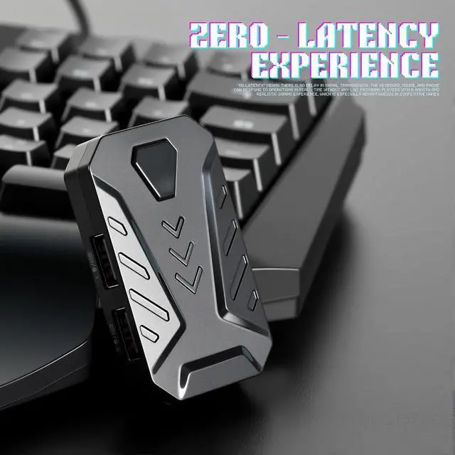 Alt view image 6 of 7 - 4 in 1 Mobile Game Combo Pack, One Handed Gaming Keyboard, Mouse, Converter & Adjustable Phone Stand, Half Keyboard for Mobile Phone Gaming, Fast Charging, No Latency