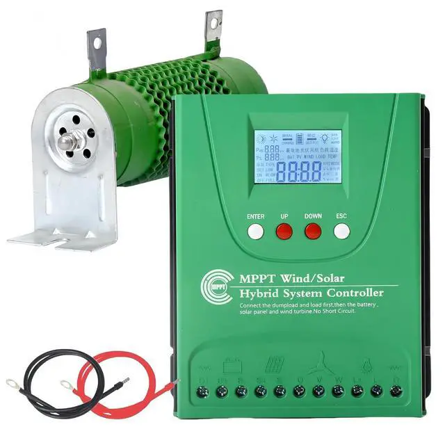 Main image of 2000W Wind Solar Hybrid Charge Controller, 1000W Wind Turbine & 1000W Solar Panel Charge Controller, 12V/24V Battery Off Grid MPPT Boost Charge Regulator with Dump Load for Home Street Light