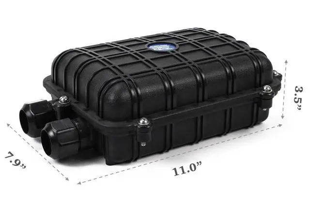 Alt view image 2 of 7 - Fiber Termination Box, 24 Core 1 in 1 Out Horizontal Fiber Optic Cable Connect Box, IP68 Waterproof Enclosure Outdoor Fiber Splice Fiber Cable Connection Box