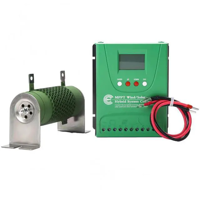 Alt view image 6 of 7 - 2000W Wind Solar Hybrid Charge Controller, 1000W Wind Turbine & 1000W Solar Panel Charge Controller, 12V/24V Battery Off Grid MPPT Boost Charge Regulator with Dump Load for Home Street Light