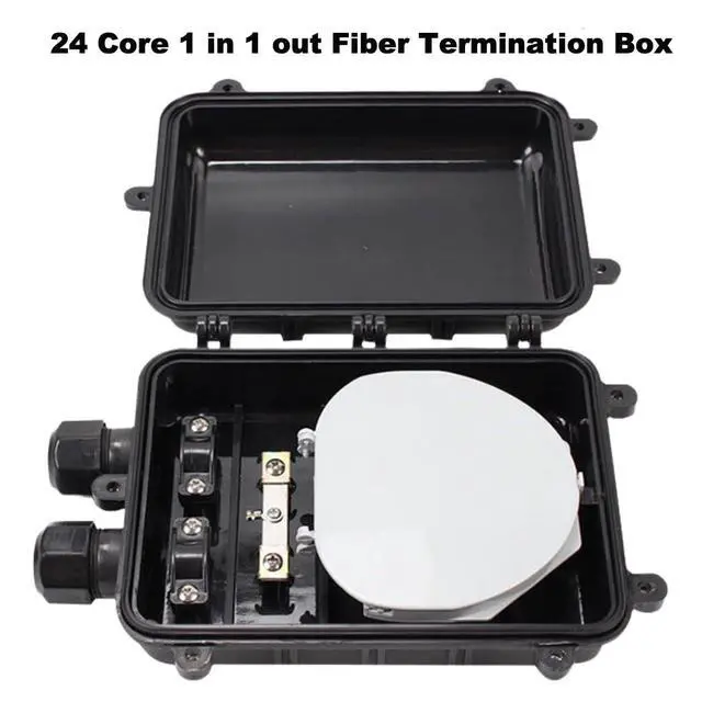 Alt view image 3 of 7 - Fiber Termination Box, 24 Core 1 in 1 Out Horizontal Fiber Optic Cable Connect Box, IP68 Waterproof Enclosure Outdoor Fiber Splice Fiber Cable Connection Box