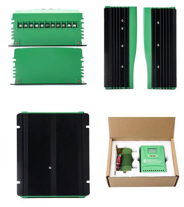 Alt view image 7 of 7 - 2000W Wind Solar Hybrid Charge Controller, 1000W Wind Turbine & 1000W Solar Panel Charge Controller, 12V/24V Battery Off Grid MPPT Boost Charge Regulator with Dump Load for Home Street Light
