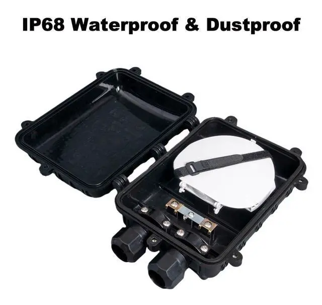Alt view image 5 of 7 - Fiber Termination Box, 24 Core 1 in 1 Out Horizontal Fiber Optic Cable Connect Box, IP68 Waterproof Enclosure Outdoor Fiber Splice Fiber Cable Connection Box