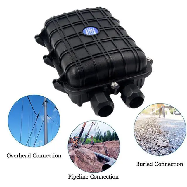 Alt view image 6 of 7 - Fiber Termination Box, 24 Core 1 in 1 Out Horizontal Fiber Optic Cable Connect Box, IP68 Waterproof Enclosure Outdoor Fiber Splice Fiber Cable Connection Box