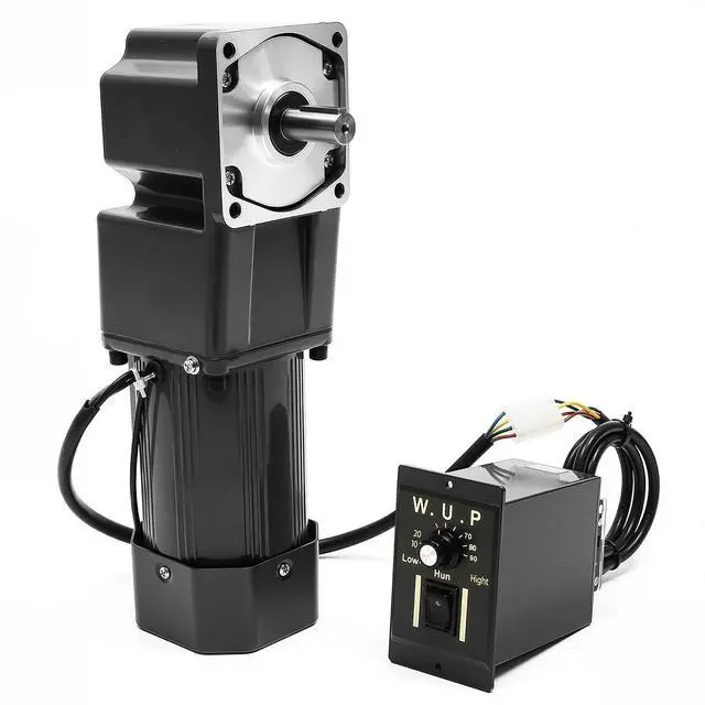 Main image of 110V 120W Electric Gear Motor, 20nm High Torque AC Motor with Variable Speed Controller, 45RPM Variable Speed Motor, 1:30 (30K) Geared Motor, 90° Right Angle Output