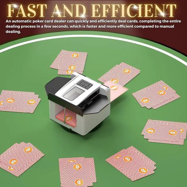 Alt view image 5 of 7 - Automatic Card Shuffler and Dealer, 360° Rotating Card Shuffler, 2-Deck Card Dealer Machine with 4 Buttons, 1-8 Players for UNO Texas Hold'em Blackjack Poker, Phase 10, Skip-Bo, Rummy