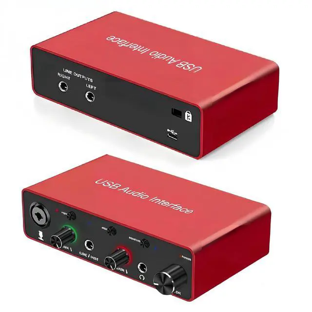 Alt view image 5 of 7 - USB Audio Interface for PC, 48V Phantom Power Audio Interface for Computer Recording Music, Podcasting, and Streaming, 24-Bit/192kHz, XLR & 1/4 Combo Connectors, LINE/INST Input