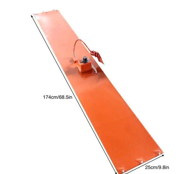 Alt view image 3 of 5 - 55 Gallon Drum Heater, 1200W Silicone Rubber Heating Pad with Temperature Controller for Metal Barrel Pail Guitar Side Bending Heated Blanket, Max. 120, 174x25cm / 68.5x9.8 by Zikepa