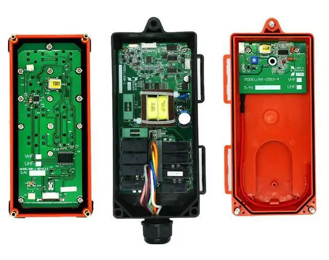 Alt view image 4 of 6 - Wireless Crane Remote Control, 2X 8-Button Transmitter + 1x Receiver, 12V-72V Industrial Channel Electric Hoist Lift Controller Wireless Switch Transimitter Receiver