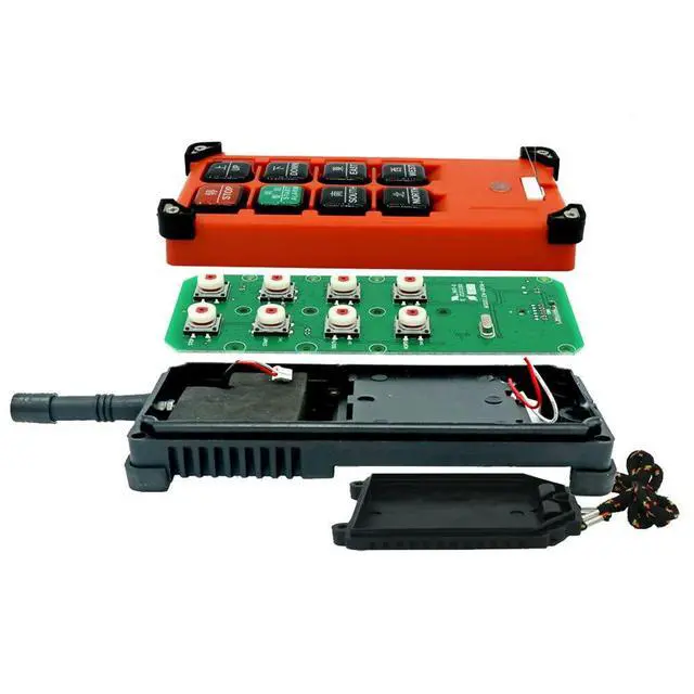 Alt view image 6 of 6 - Wireless Crane Remote Control, 2X 8-Button Transmitter + 1x Receiver, 12V-72V Industrial Channel Electric Hoist Lift Controller Wireless Switch Transimitter Receiver
