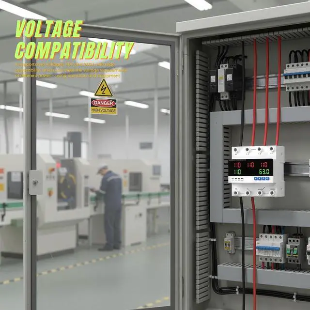 Alt view image 4 of 7 - 63A 110V/240V Automatic Transfer Switch | 50/60Hz Over and Under Voltage Protector for Generator Backup Power, DIN Rail Mount