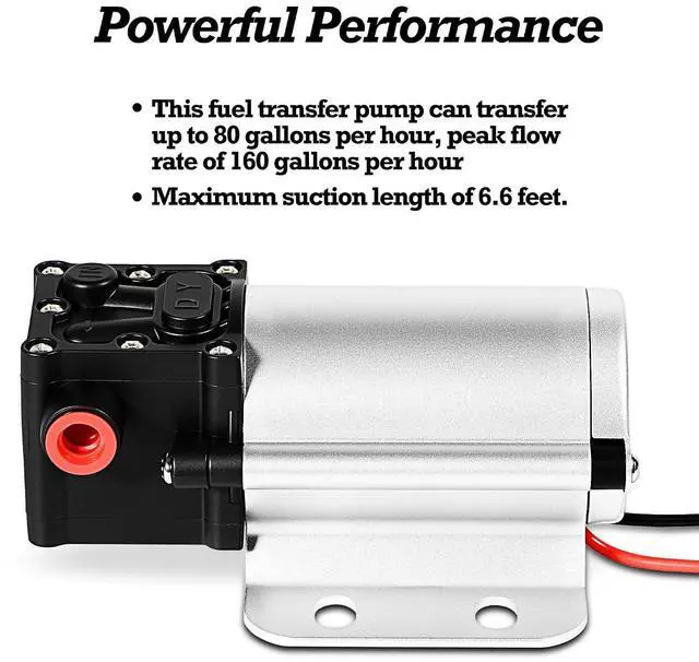 Alt view image 2 of 7 - Self-priming Electric Fuel Transfer Pump | 12 Volt 2.67 GPM High Efficiency for Liquids Diesel Kerosene Gasoline Water, with Filter Cartridge