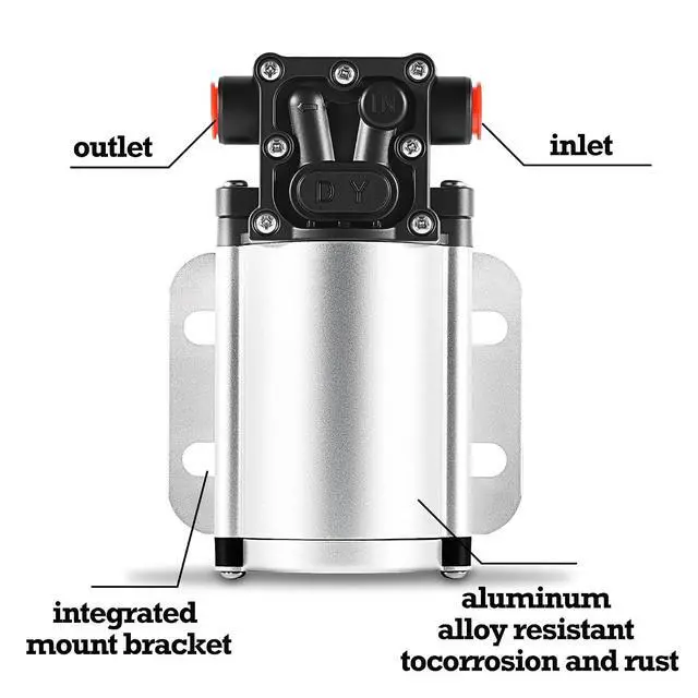 Alt view image 3 of 7 - Self-priming Electric Fuel Transfer Pump | 12 Volt 2.67 GPM High Efficiency for Liquids Diesel Kerosene Gasoline Water, with Filter Cartridge
