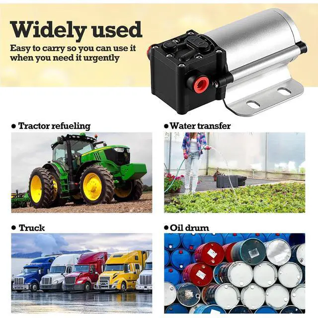 Alt view image 4 of 7 - Self-priming Electric Fuel Transfer Pump | 12 Volt 2.67 GPM High Efficiency for Liquids Diesel Kerosene Gasoline Water, with Filter Cartridge