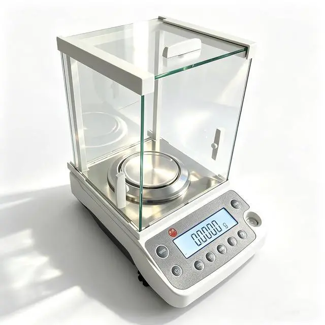 Alt view image 5 of 7 - Digital Analytical Balance, 0.1mg High Precision Electronic Lab Scale, 0.0001 Gram Balance Scale with Glass Shield & LCD Display for Laboratory Pharmacy Jewelry Store (220g, 0.1mg)