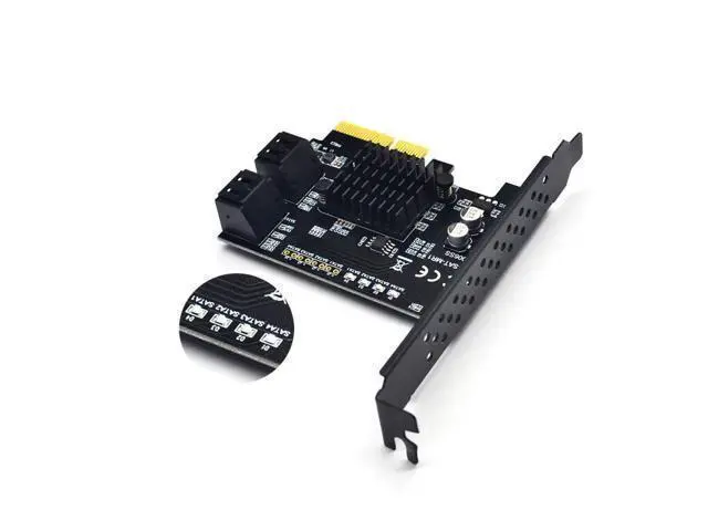 Alt view image 3 of 6 - PCI Express Raid Card 4Port SATA 3.0 Add On Card Marvell 88SE9230 Chipset Compliant with PCI-E Specification revision 2.2 for PC
