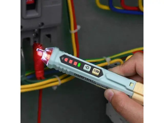 Alt view image 6 of 7 - First picture~ HT90 AC Voltage Detector pen Tester Macaron Edition Dual Sensitivity Sound LED Alarm Breakpoint LIVE Null Wire Check(Silver HT90 Green )