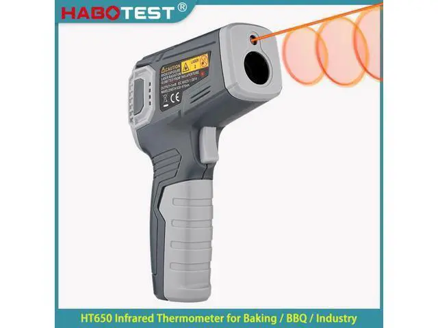 Alt view image 2 of 7 - First picture~Infrared Thermometer Digital IR Laser Temperature Meter pyrometer Imager Non Contact Termometro C/F Light Alarm(Gold HT650A 380C )
