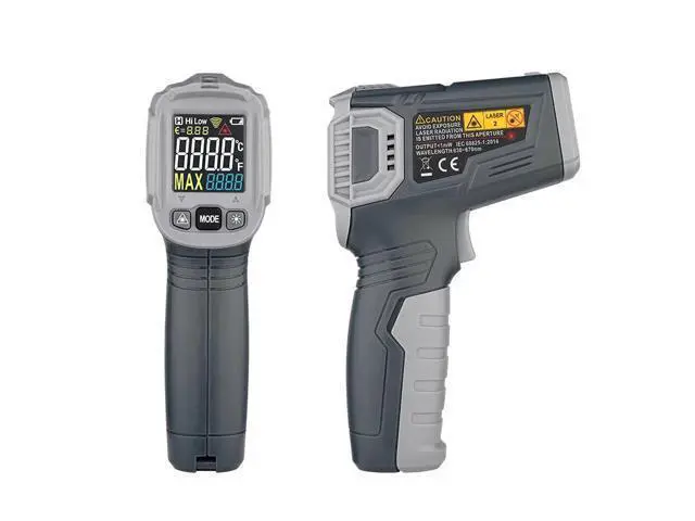 Alt view image 6 of 7 - First picture~Infrared Thermometer Digital IR Laser Temperature Meter pyrometer Imager Non Contact Termometro C/F Light Alarm(Gold HT650A 380C )