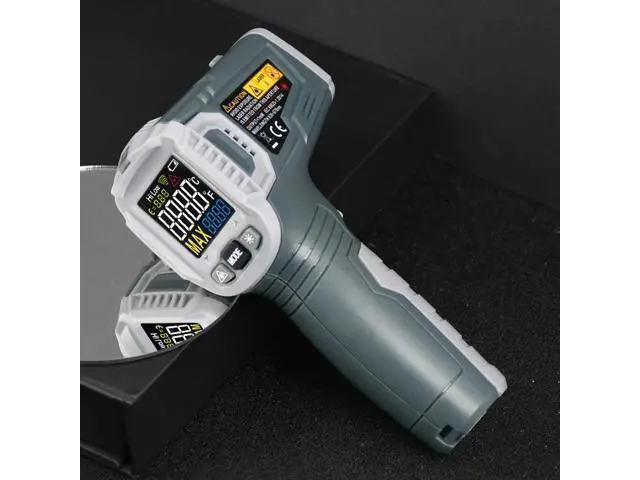 Alt view image 7 of 7 - First picture~Infrared Thermometer Digital IR Laser Temperature Meter pyrometer Imager Non Contact Termometro C/F Light Alarm(Gold HT650A 380C )