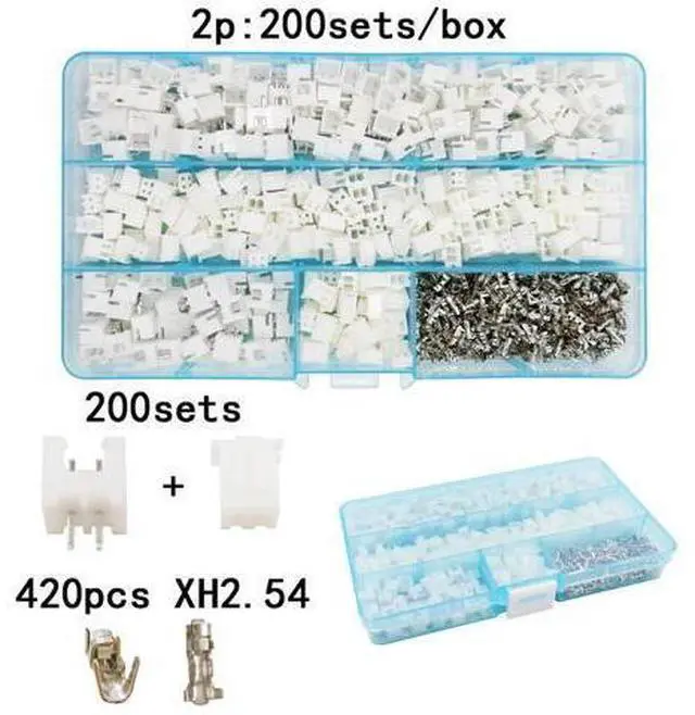 Main image of First picture~135sets/box suit pin 2.54mm XH2.54 connector plug + straight needle + terminal socket Header wire Adaptor connectors(Dark Grey )