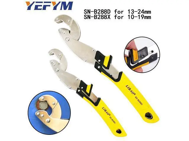 Alt view image 2 of 7 - First picture~10-19/13-24mm new universal key pipe wrench open end spanner set 65 manganese steel Chrome plating snap grip plumber multi tool(Silver SD-B288X )