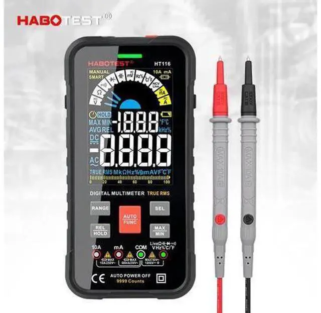 Main image of First picture~professional Smart Multimeter Digital HT116 Auto Range 1000V 10A Tester Ohm Hz Capacitance REL True RMS AC DC DMM Multitester