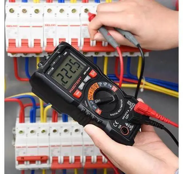 Alt view image 2 of 7 - First picture~ Handheld Digital Multimeter 600V 10A AC DC Voltage Current Ohm Hz True RMS Capacitance DMM C/F Tester Multitester(Brown HT113A Standard )