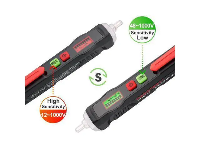 Alt view image 2 of 7 - First picture~Electrician Wiring Checker pen Tester Smart Detection Non-Contact AC Voltage Detector Tester Wall Socket LIVE Null Wire Alarm(Gold HT90 P en Tester )