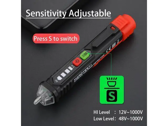 Alt view image 7 of 7 - First picture~Electrician Wiring Checker pen Tester Smart Detection Non-Contact AC Voltage Detector Tester Wall Socket LIVE Null Wire Alarm(Gold HT90 P en Tester )
