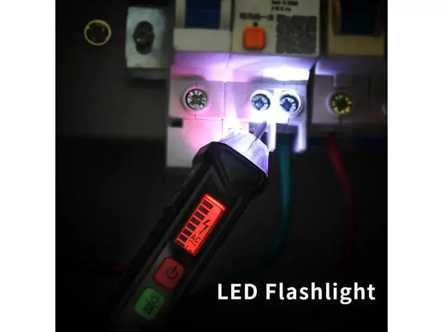 Alt view image 3 of 7 - First picture~Smart AC Voltage Meter Indicator Detector Tester pen Non Contact Sensor 12V-1000V Sensitivity Adjustable with Flashlight(Measuring range: Other AC 12-1000V Silver HT100P P hash Voltage )