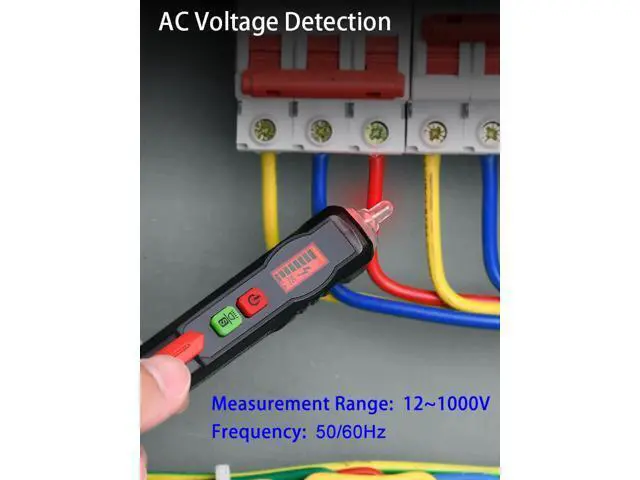 Alt view image 3 of 7 - First picture~ Voltage Indicator Smart AC Voltage Detector Non Contact Electric Tester pen Breakpoint Finder Neutral Live Wire Check(Gold HT100 Prolate Probe )