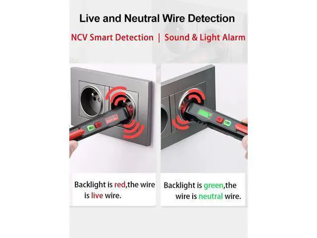 Alt view image 4 of 7 - First picture~ Voltage Indicator Smart AC Voltage Detector Non Contact Electric Tester pen Breakpoint Finder Neutral Live Wire Check(Gold HT100 Prolate Probe )