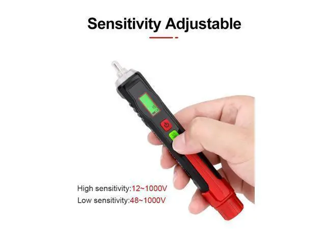 Alt view image 5 of 7 - First picture~ Voltage Indicator Smart AC Voltage Detector Non Contact Electric Tester pen Breakpoint Finder Neutral Live Wire Check(Gold HT100 Prolate Probe )