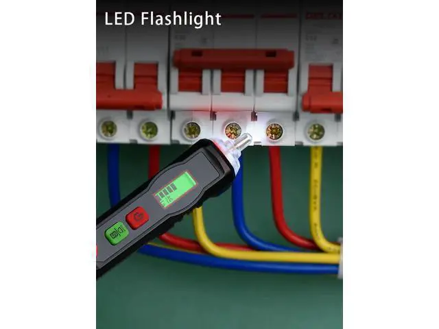 Alt view image 7 of 7 - First picture~ Voltage Indicator Smart AC Voltage Detector Non Contact Electric Tester pen Breakpoint Finder Neutral Live Wire Check(Gold HT100 Prolate Probe )