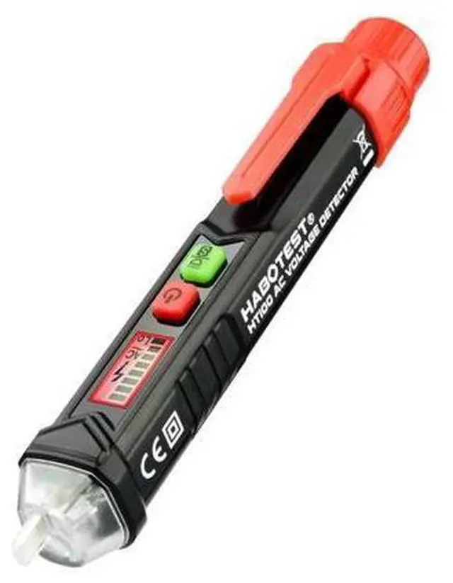 Main image of First picture~Smart AC Voltage Meter Indicator Detector Tester pen Non Contact Sensor 12V-1000V Sensitivity Adjustable with Flashlight(Measuring range: Other AC 12-1000V Gold HT100 Voltage Tester )