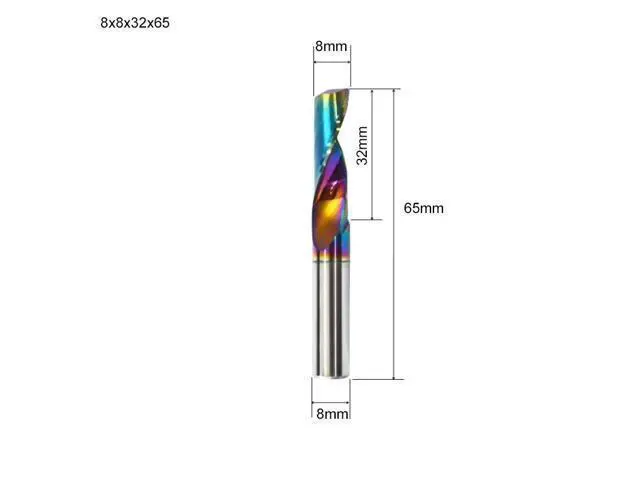 Main image of Flute for Aluminum Milling Cutter DLC Coated Colorful Aluminum Profile Composite Cutting Head Engraving Machine(1 pieces) (8x32x65mm)