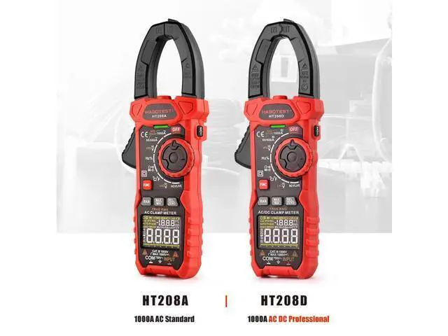 Alt view image 3 of 7 - First picture~professional Clamp Meter Multimeter 1000V 1000A AC DC True RMS pinza Amperimetrica Capacitance Ohm Hz VFD Digital Clamp Tester(Brown HT208A 1000 AC )