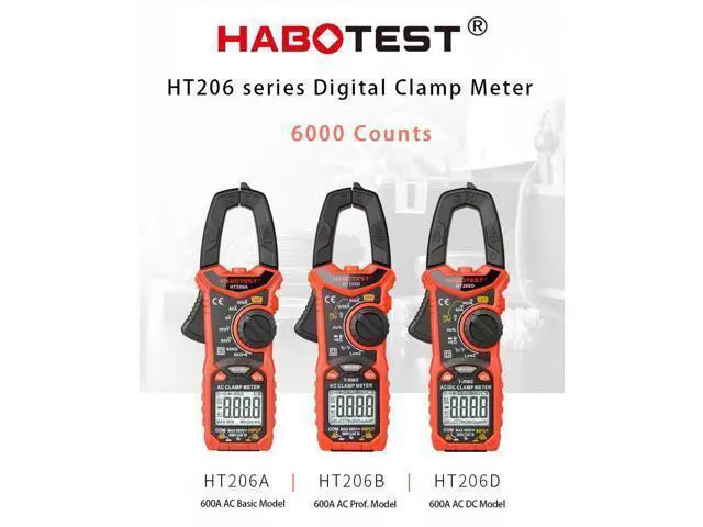Alt view image 5 of 7 - First picture~Clamp Multimeter DC Curent Clamp Meter Digital professional True RMS Capacitance AC DC Ohm Hz C/F pinza Amperimetrica Tester(White HT208A 1000A Auto )