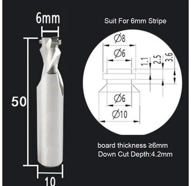 Main image of Neon LED Lights Slotting Milling Cutter 1PCS 6x10D Down4.2 A Tungsten Carbide Acrylic Advertising Words Light Strip Molding End Mill